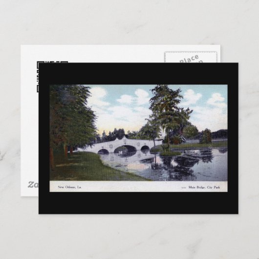 ニューオーリンズシティパーク、ルイジアナ州 1912年 ヴィンテージ ポストカード (正面/裏面)