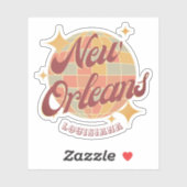 ニューオーリンズシティルイジアナレトロヴィンテージ シール (シート)