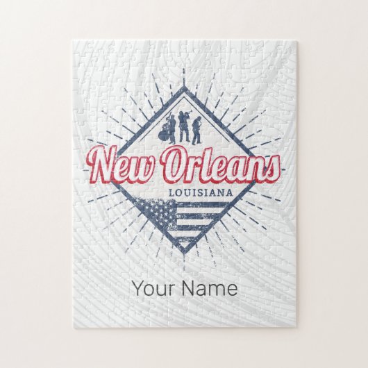 ニューオーリンズシティルイジアナ統一された州ヴィンテージ ジグソーパズル (縦)