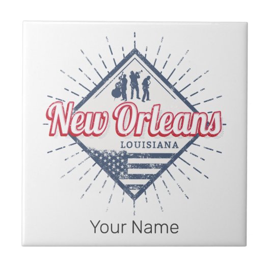 ニューオーリンズシティルイジアナ統一された州ヴィンテージ タイル (正面)