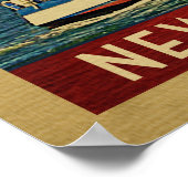 ニューオーリンズシルボートヴィンテージトラベルルイジアナ ポスター (角)