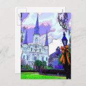 ニューオーリンズジャクソンスクエアアットクリスマス シーズンポストカード (正面/裏面)