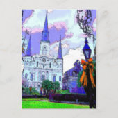 ニューオーリンズジャクソンスクエアアットクリスマス シーズンポストカード (正面)