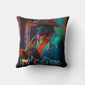 ニューオーリンズジャズトランペット選手をノーラでスアベニュー クッション (裏面)