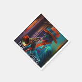 ニューオーリンズジャズトランペット選手をノーラでスアベニュー スタンダードカクテルナプキン (角)