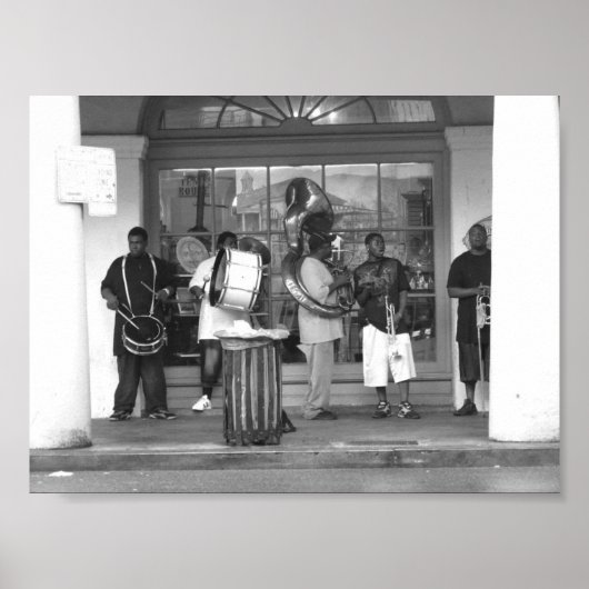 ニューオーリンズジャズバンドフランスのクォーター写真 ポスター (正面)