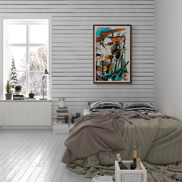 ニューオーリンズジャズマン抽象芸術アート ポスター