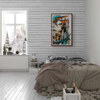 ニューオーリンズジャズマン抽象芸術アート ポスター