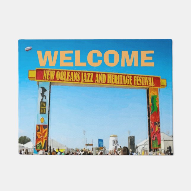 ニューオーリンズジャズ音楽時間 ドアマット (正面)