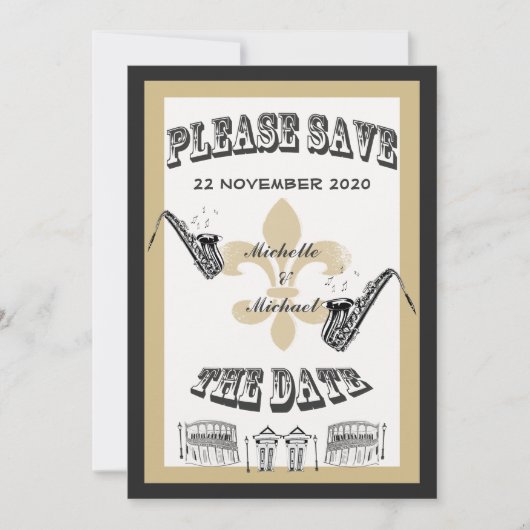 ニューオーリンズジャズ ブラックゴールド セーブ・ザ・デート (正面)