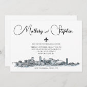 ニューオーリンズスカイラインリハーサルディナー招待状 ノートカード (正面/裏面)