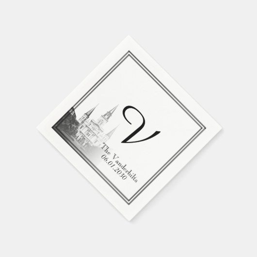 ニューオーリンズデスティネーションウェディングナプキン スタンダードカクテルナプキン (角)