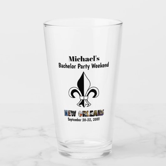 ニューオーリンズトリップバチュラーパーティビーバーピント タンブラーグラス (正面)