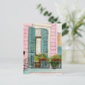 ニューオーリンズドアとシャッター ポストカード (スタンド正面)