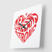 ニューオーリンズノーラストロングハート スクエア壁時計 (傾斜)