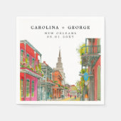 ニューオーリンズノーラルイジアナ – ウォーター結婚カラー スタンダードカクテルナプキン (正面)