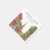 ニューオーリンズノーラルイジアナ – ウォーター結婚カラー スタンダードカクテルナプキン (角)