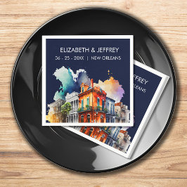 ニューオーリンズノーラルイジアナ – ウォーター結婚カラー スタンダードカクテルナプキン