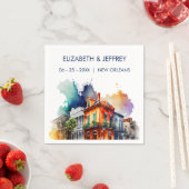 ニューオーリンズノーラルイジアナ – ウォーター結婚カラー スタンダードカクテルナプキン (インサイチュ)