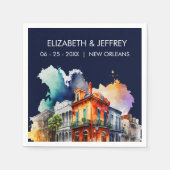 ニューオーリンズノーラルイジアナ – ウォーター結婚カラー スタンダードカクテルナプキン (正面)