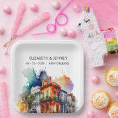 ニューオーリンズノーラルイジアナ – ウォーター結婚カラー ペーパープレート (パーティー)