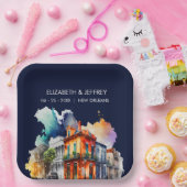 ニューオーリンズノーラルイジアナ – ウォーター結婚カラー ペーパープレート (パーティー)