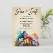 ニューオーリンズノーラルイジアナ – ウォーター結婚カラー 招待状 (スタンド正面)