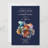 ニューオーリンズノーラルイジアナ – ウォーター結婚カラー 招待状 (正面)