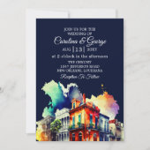 ニューオーリンズノーラルイジアナ – ウォーター結婚カラー 招待状 (正面)