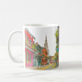 ニューオーリンズノーラルイジアナ – 水彩画 コーヒーマグカップ (左)