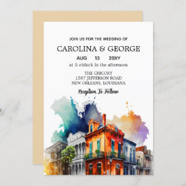 ニューオーリンズノーラルイジアナ – 水彩画 招待状