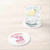 ニューオーリンズバチェロレッテピンクカクテル ラウンドペーパーコースター (インサイチュ)