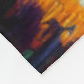 ニューオーリンズバーボン通りアットナイトアート フリースブランケット (角)