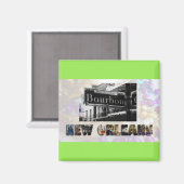 ニューオーリンズバーボン通りビーズノラ マグネット (正面/裏面)