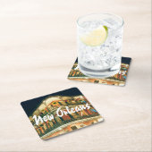 ニューオーリンズフランスのクォーターアーキテクチャストーンコーズ スクエアペーパーコースター (インサイチュ)