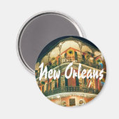 ニューオーリンズフランスのクォーターコーナー マグネット (正面/裏面)