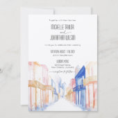 ニューオーリンズフランスのクォーターデスティネーションウェディング 招待状 (正面)