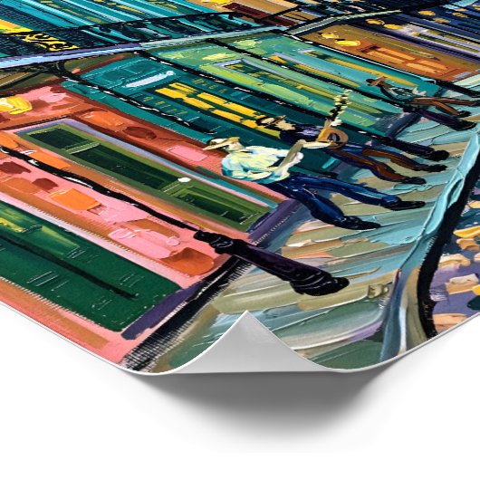 ニューオーリンズフランスのクォーターバンゴッホスタイル旅行 ポスター (角)