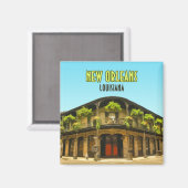 ニューオーリンズフランスのクォータールイジアナ マグネット (正面/裏面)