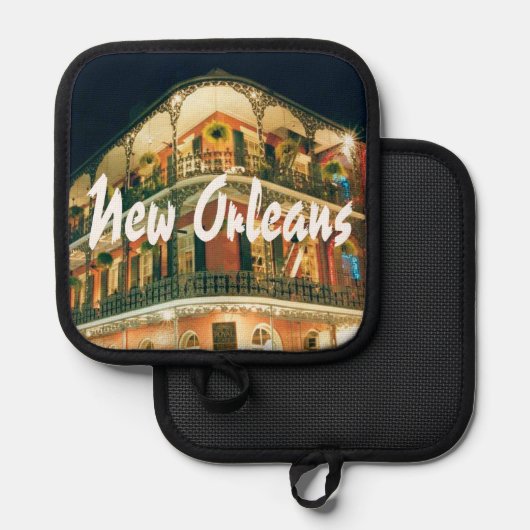 ニューオーリンズフランスのクォーター写真 鍋敷き (正面/裏面)