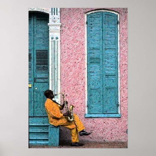 ニューオーリンズフランスのクオーターブルースポスタープリント ポスター (正面)