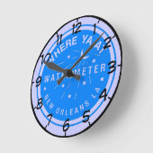 ニューオーリンズブルーウォーターメーター時計 ラウンド壁時計 (傾斜)