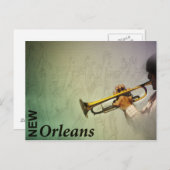 ニューオーリンズマルディグラとジャズの写真操作 ポストカード (正面/裏面)