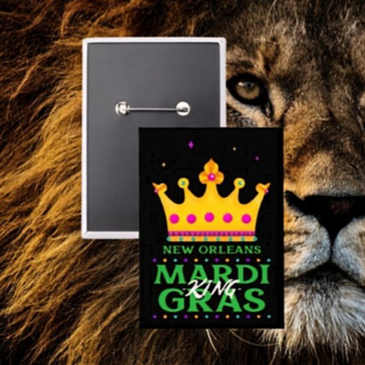 ニューオーリンズマルディグラスキングボタン 缶バッジ