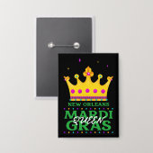 ニューオーリンズマルディグラスクイーンボタン 缶バッジ (正面/裏面)