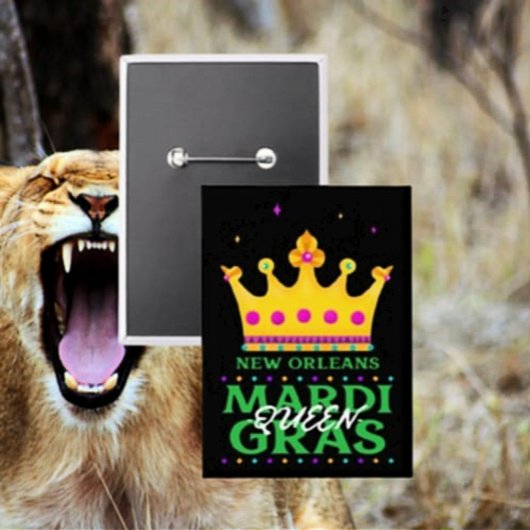 ニューオーリンズマルディグラスクイーンボタン 缶バッジ