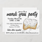 ニューオーリンズマルディグラスノーラパーティービーグネットペストリー 招待状 (正面/裏面)