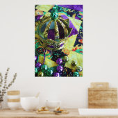 ニューオーリンズマルディグラスハットビーズポスタープリント ポスター (キッチン)