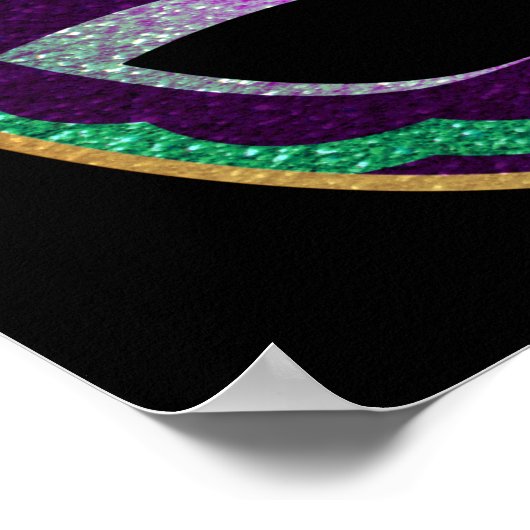 ニューオーリンズマルディグラスバースデーパーティー歓迎サイン ポスター (角)