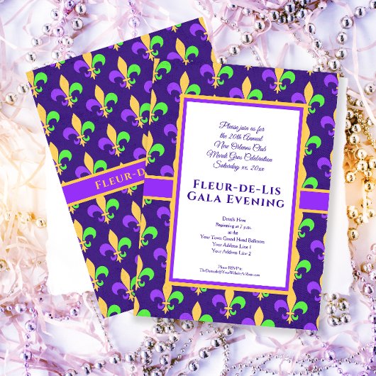 ニューオーリンズマルディグラスパーティーフルーアデリス 招待状